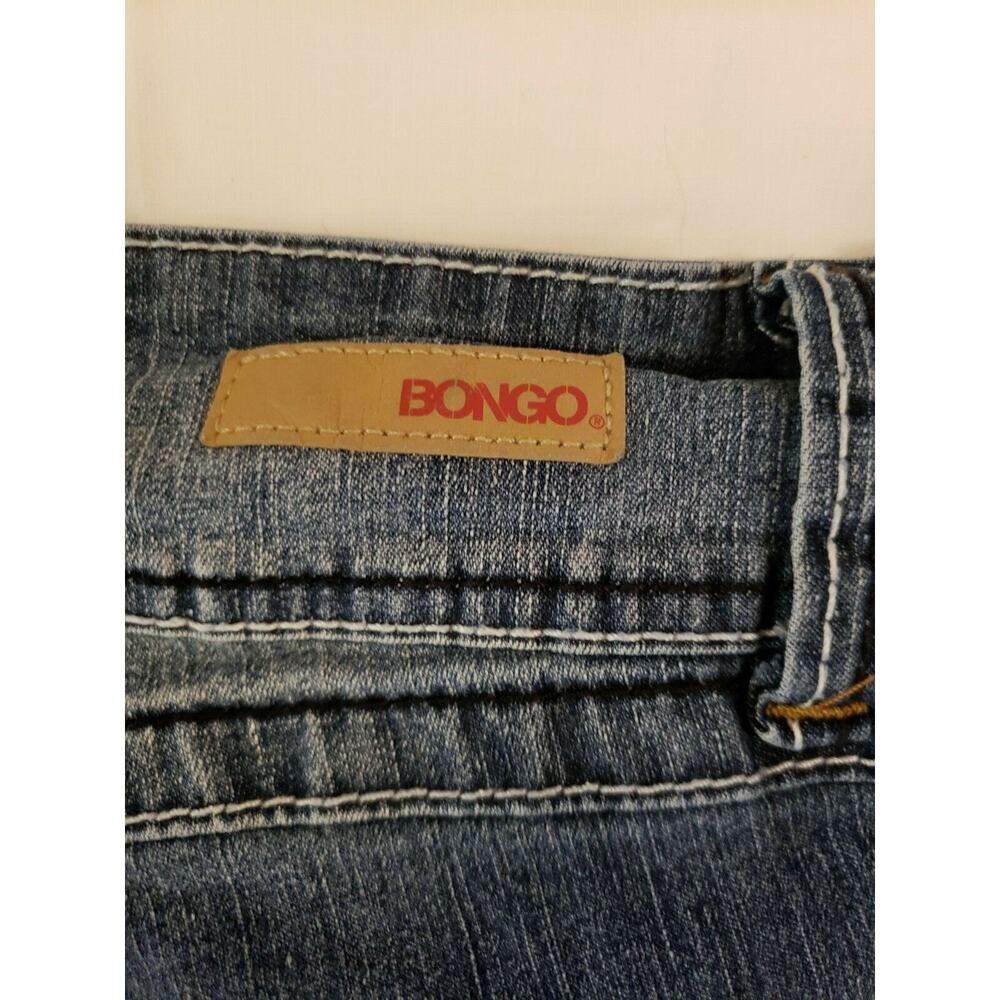 BONGO Plus Womens Medium Blue With White Thread Cuffed Hem Jean Shorts Plus 26W - Picture 8 of 8